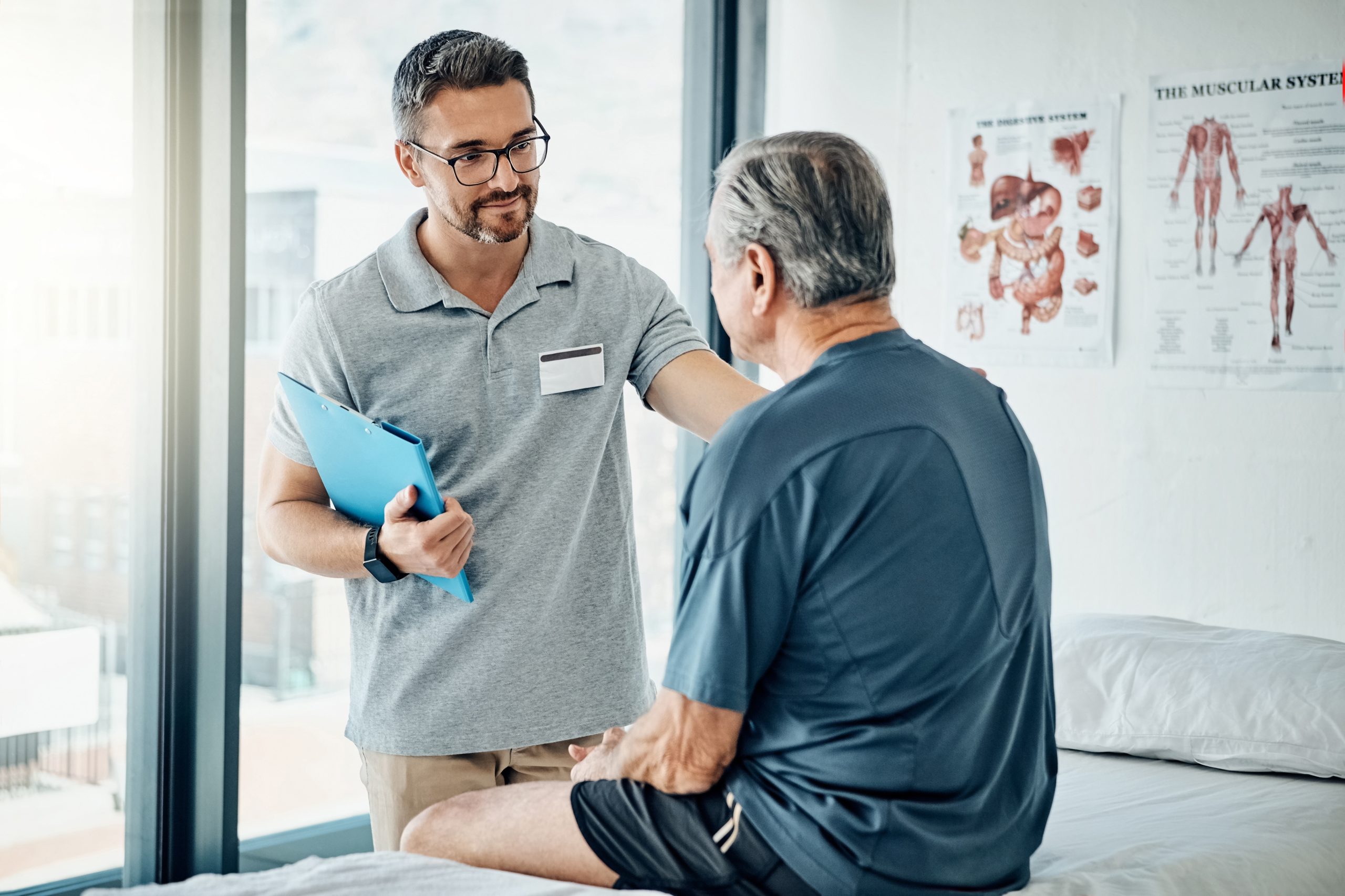 Physiotherapy,,Chiropractor,And,Senior,Man,Consulting,For,Rehabilitation,,Recovery,Or